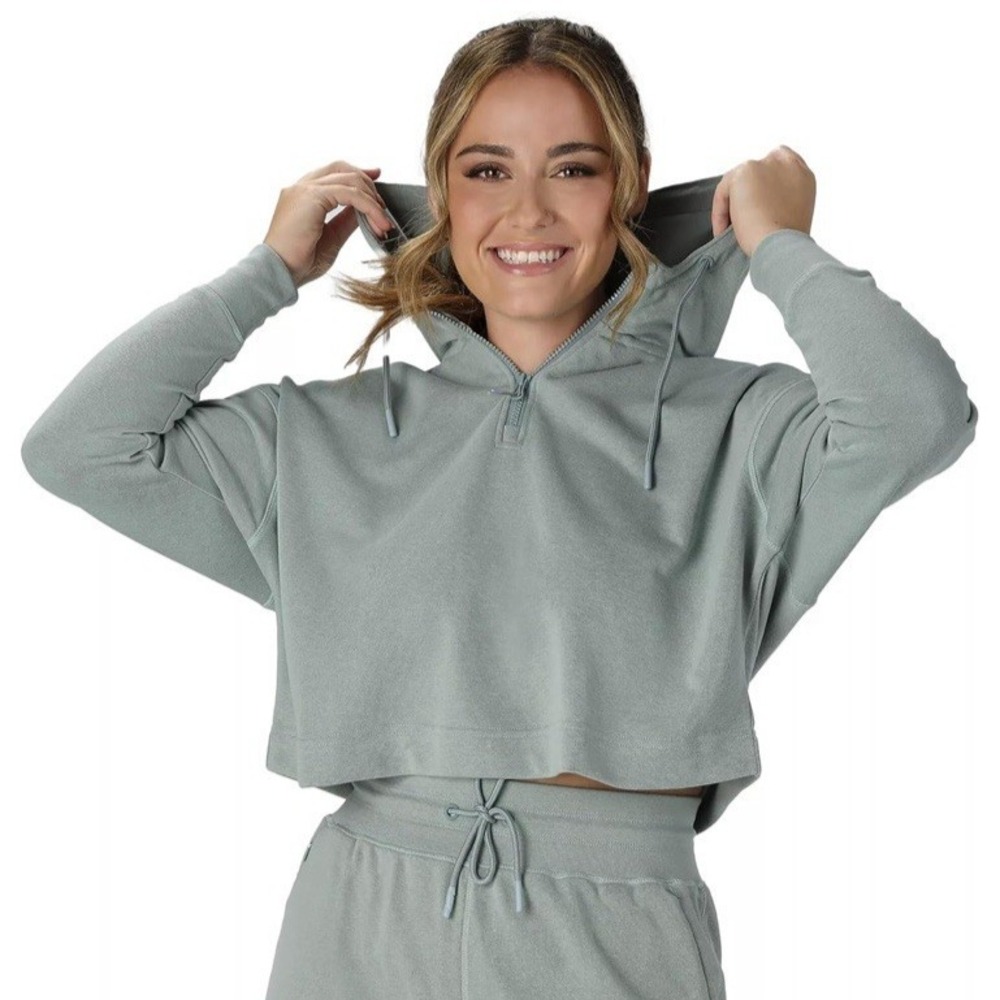 NWT Easton x Jen Schro All Day All Night Cropped Hoodie - Green - Size XS